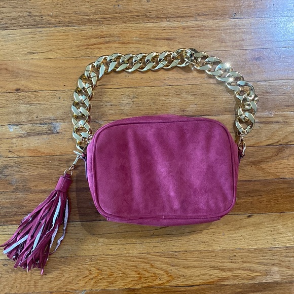 Red Suede Handbag - Picture 1 of 4